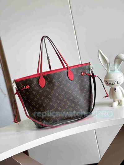 Best Copy L---V New Monogram Neverfull GM Brown Red Handbag Reversible Design